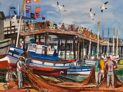 Millard Sheets: Fisherman’s Wharf, San Francisco