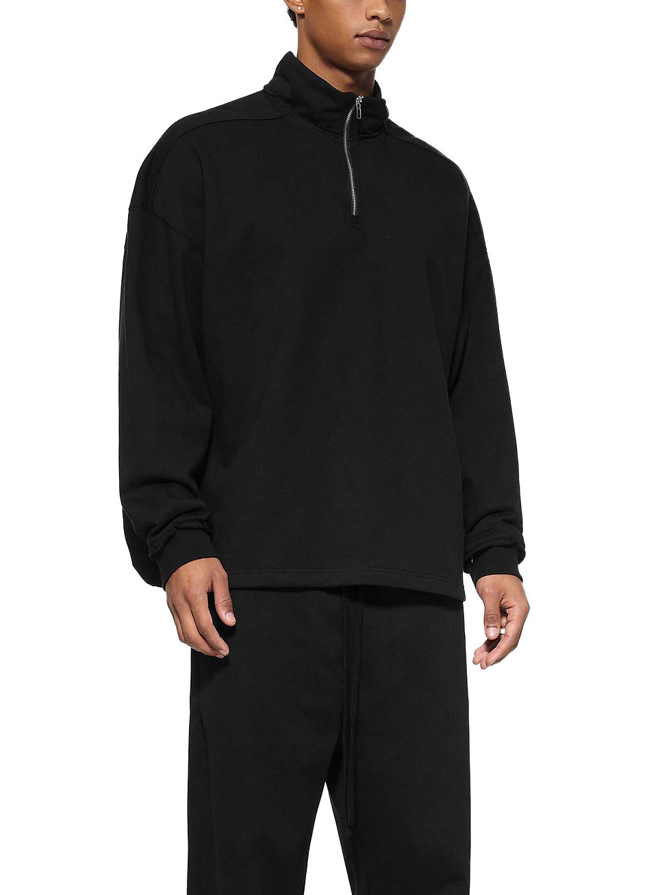 Thumbnail: Half-Zip Rolled Edge Fleece Sweatshirt