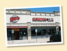 The front of souther comfort food restaurant Normas Cafe in Frisco Tx