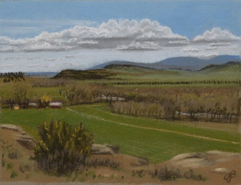 faraway view of a farm