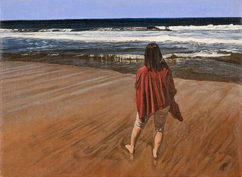 woman looking out to ocean
