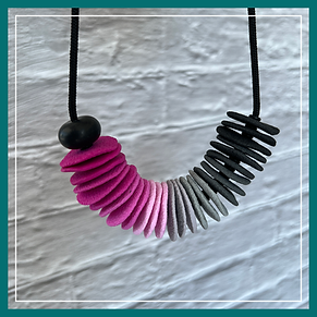 Disc-Halskette «pinkgrau», helle Variante