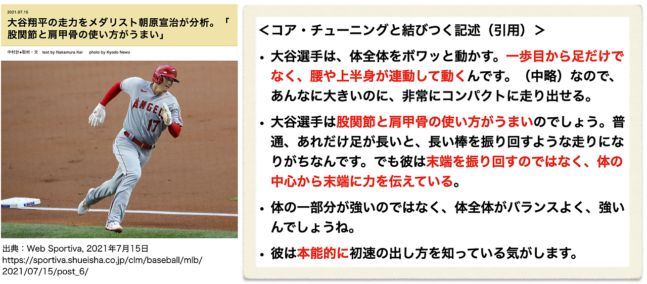 大谷翔平選手の走り