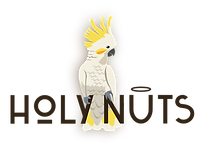 Holy Nuts Logo - Healthy Organic Environmentally Friendly Local Ingredients Nutbutter Spreads - Hazelnut Macadamia Dukkah Spice Almond Chocolate Praline Cocoa - Holy Nuts Shop