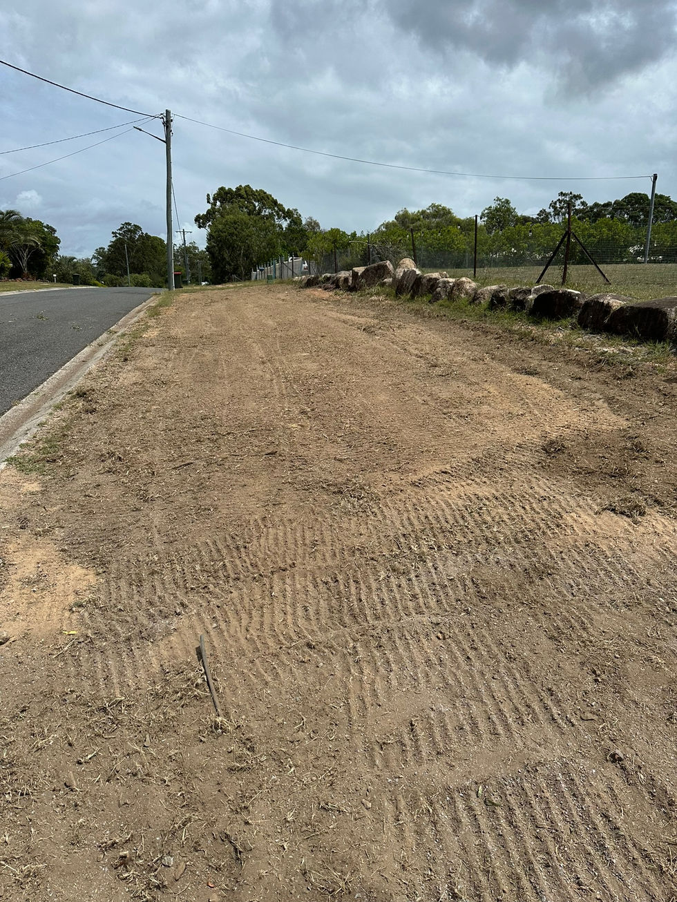 Cleared dirt lot during site preparation