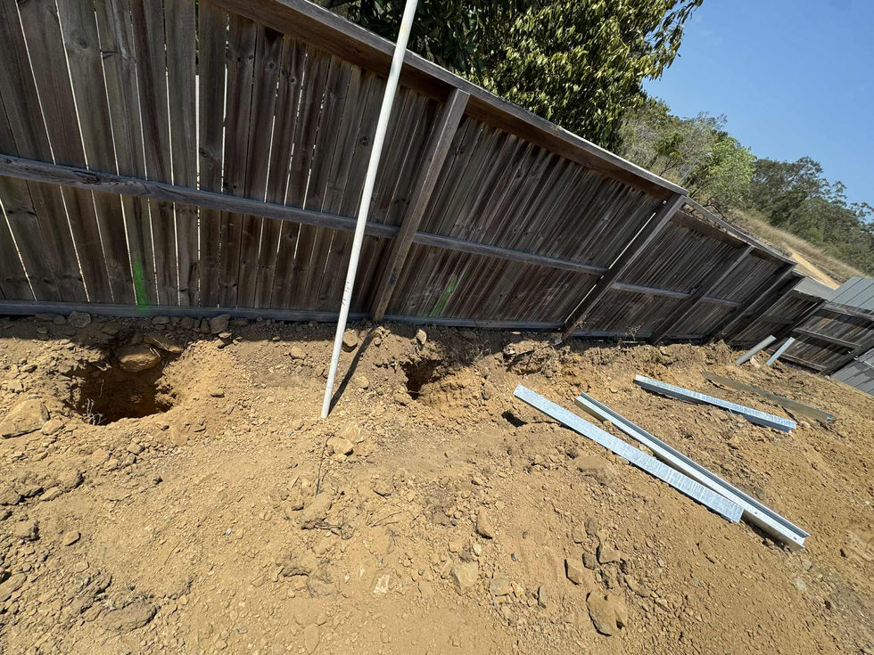 post holes ready for new fence