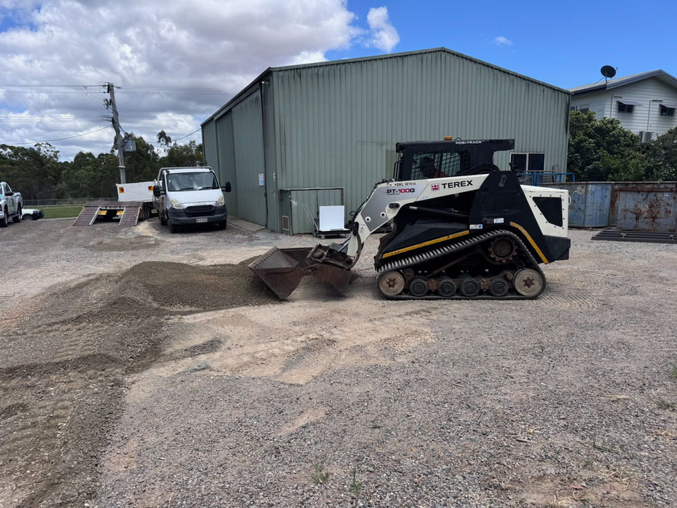 Terex compact track loader moving gravel