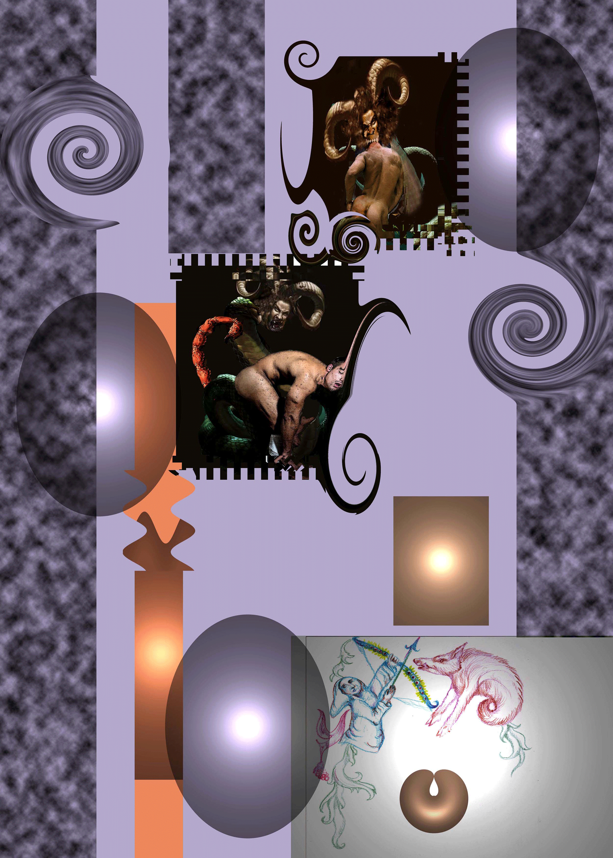 The squirrel and the Grail, Maurizio Elettrico, Meiolin, snake man, Canjal, wolf man, licantropy, antropofagy, dark forces, magic, spiritual creatures, demons 