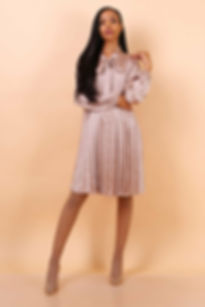 Plissiertes Midikleid