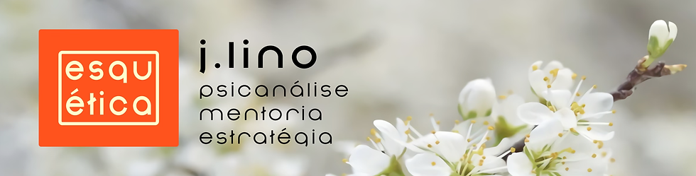 Logo da Esquética, com o descritivo J. Lino, psicanálise, mentoria, estratégia, em um fundo floral.