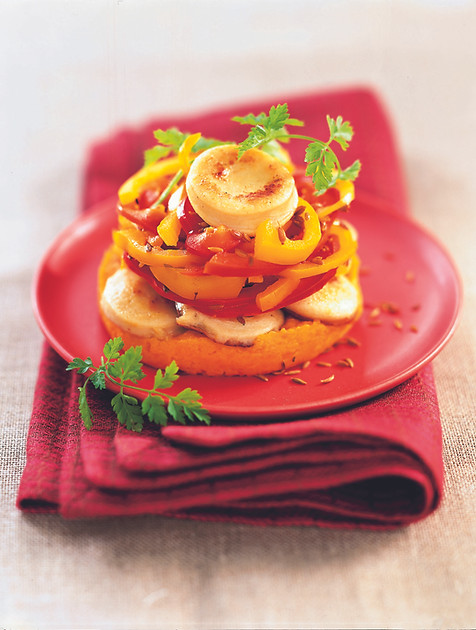 Timbales de boudin blanc, carottes et poivrons.jpg