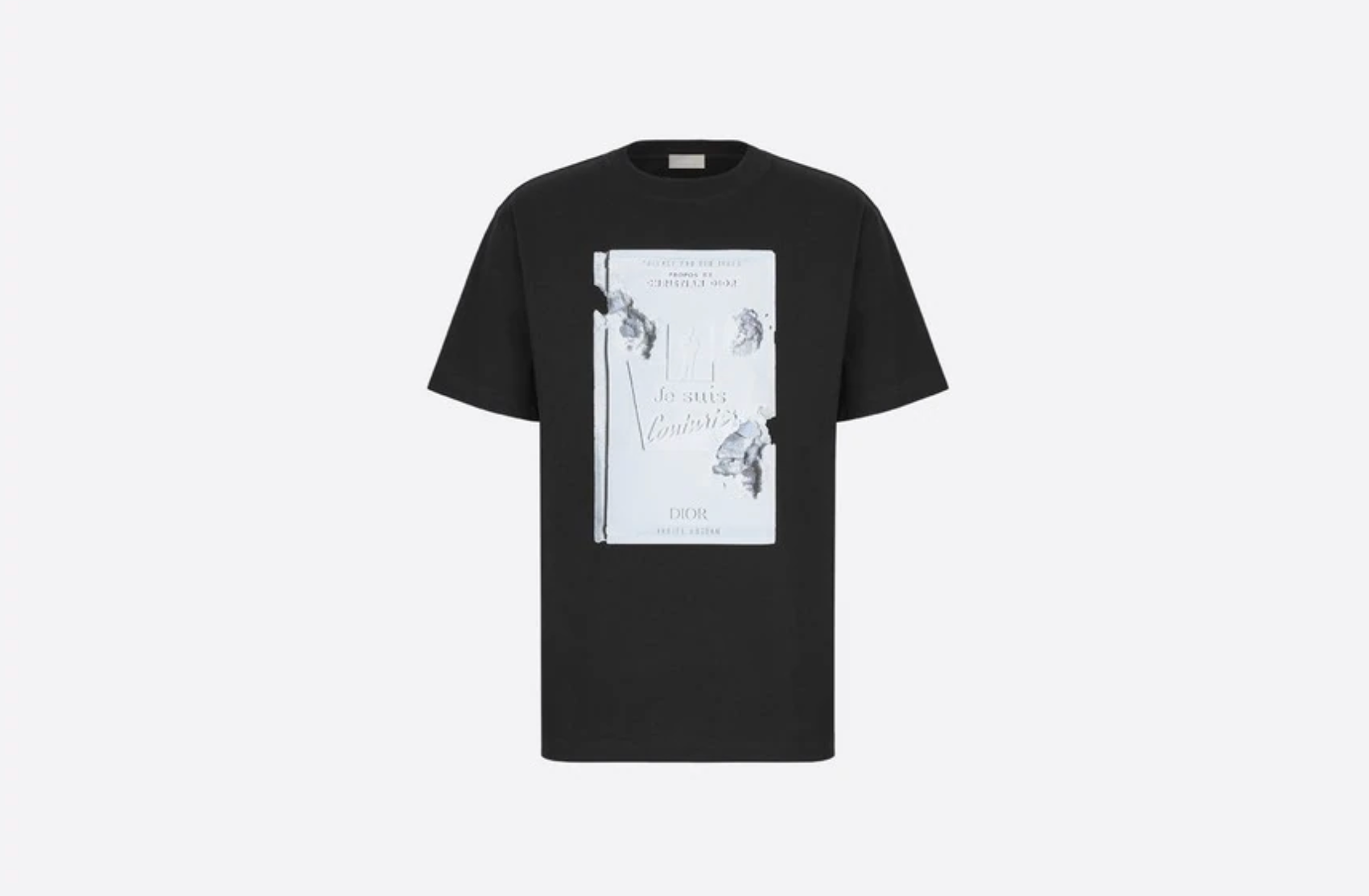 CAMISETA DIOR AND DANIEL ARSHAM DE ALGODÓN NEGRO CON ESTAMPADO DEL LIBRO JE SUIS