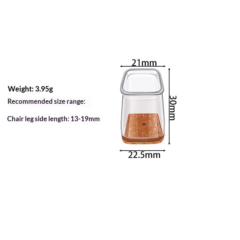 Small square size chart: chair leg side length 13 to 19 mm