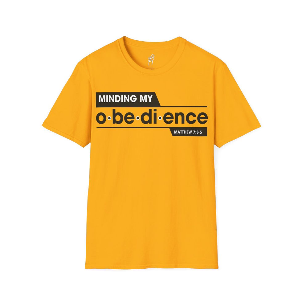 Thumbnail: "Minding My Obedience" Matt. 7: 3-5 Unisex Softstyle T-Shirt