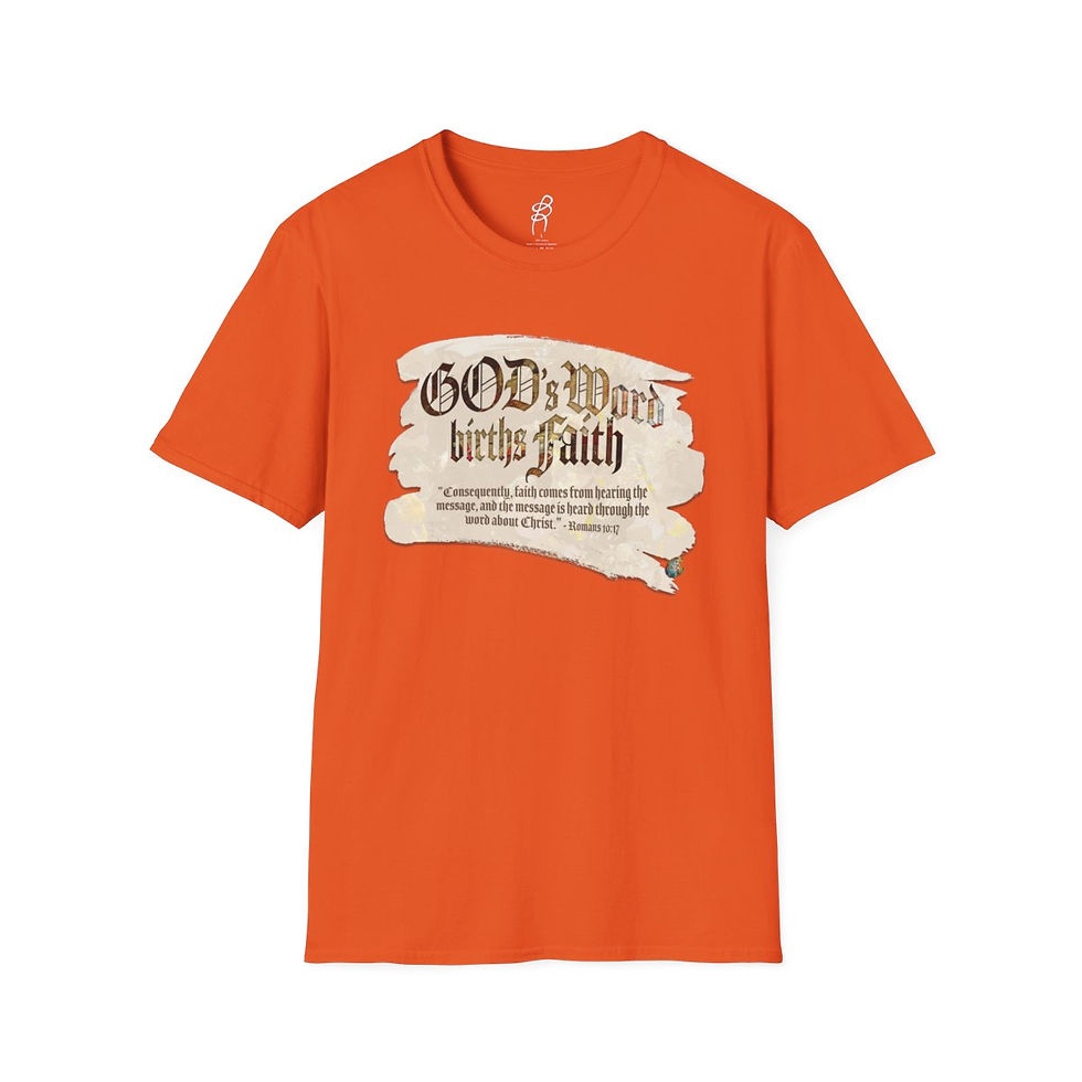 Thumbnail: Romans 10 and 17 FAITH2 Scripture Series EXT Softstyle Tee