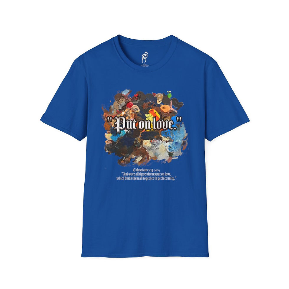 Thumbnail: Colossians 3 and 14  Love Scripture Series EXT Softstyle Tee