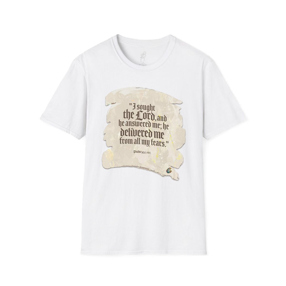 Thumbnail: Psalm 34 and 4  God Fighting Our Battles Scripture Series EXT Softstyle T