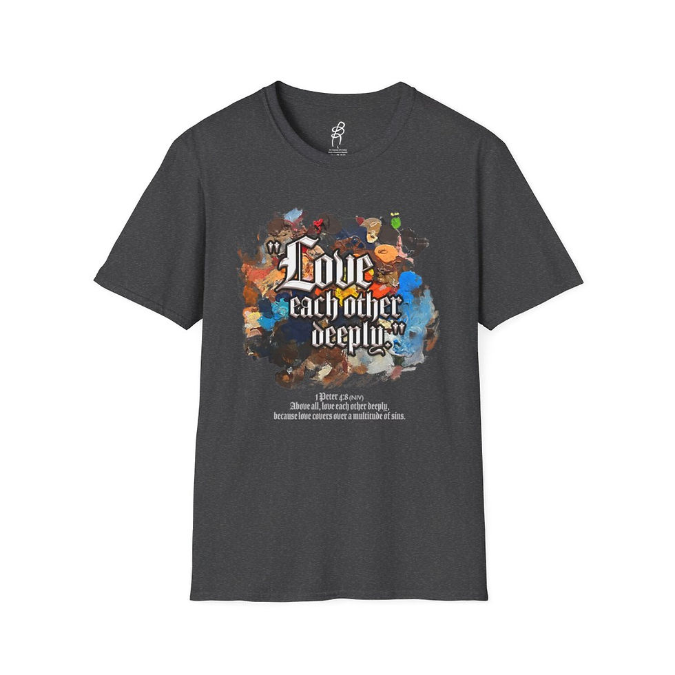 Thumbnail: 1 Peter 4 and 8 Love Scripture Series EXT Softstyle Tee