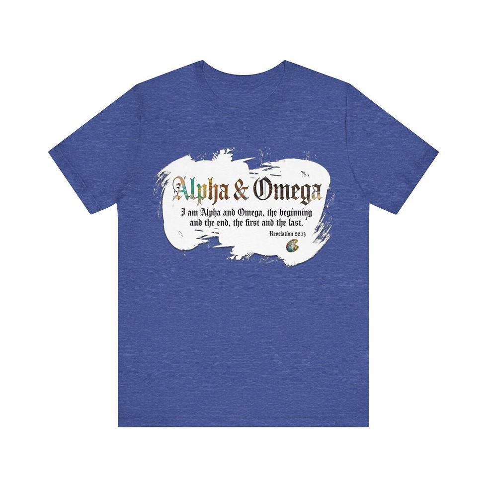 Thumbnail: Alpha and Omega Revelation 22 and 13 SCRIPTURED SERIES EXT Unisex Short Sleeve