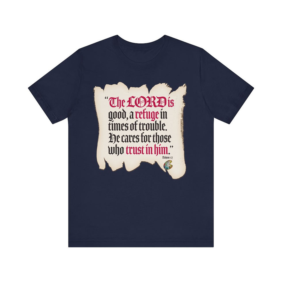 Thumbnail: Nahum 1 and 7  SCRIPTURED SERIES EXT Unisex Short Sleeve