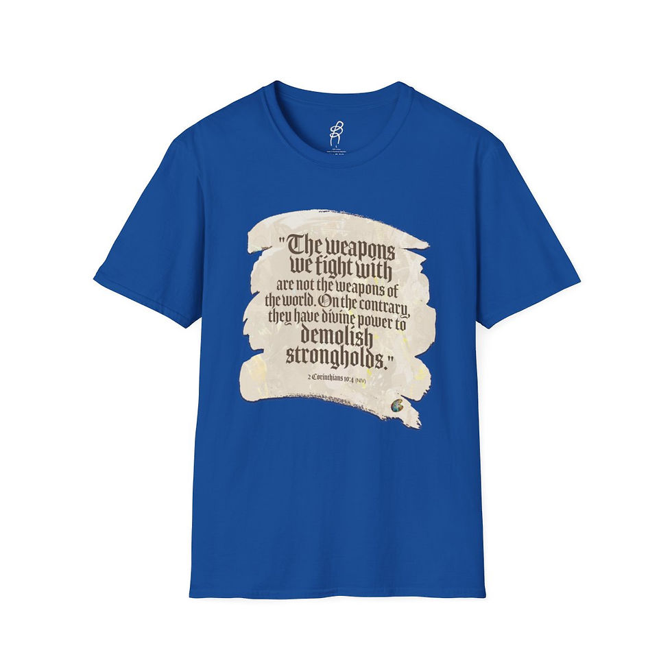 Thumbnail: 2 Corinthians 10 and 4 God Fighting Our Battles Scripture Series EXT Softstyle T