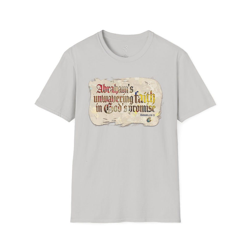 Thumbnail: Romans 4 and 20 to 21 FAITH Scripture Series EXT Softstyle Tee