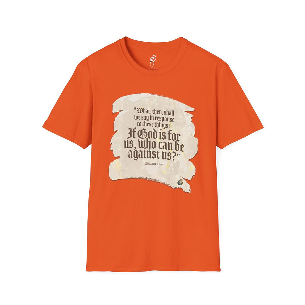 Thumbnail: Romans 8 and 31 God Fighting Our Battles Scripture Series EXT Softstyle Tee