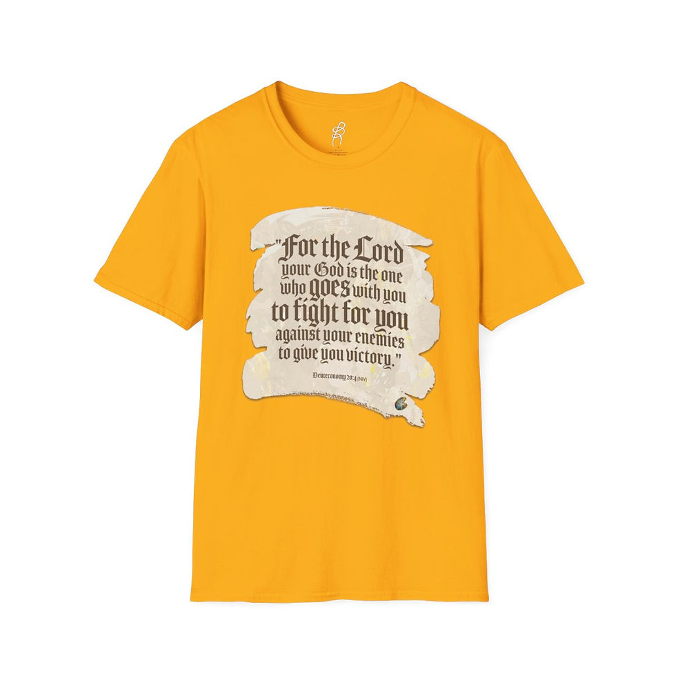 Thumbnail: Deuteronomy 20 and 4 God Fighting Our Battles Scripture Series EXT Softstyle Tee