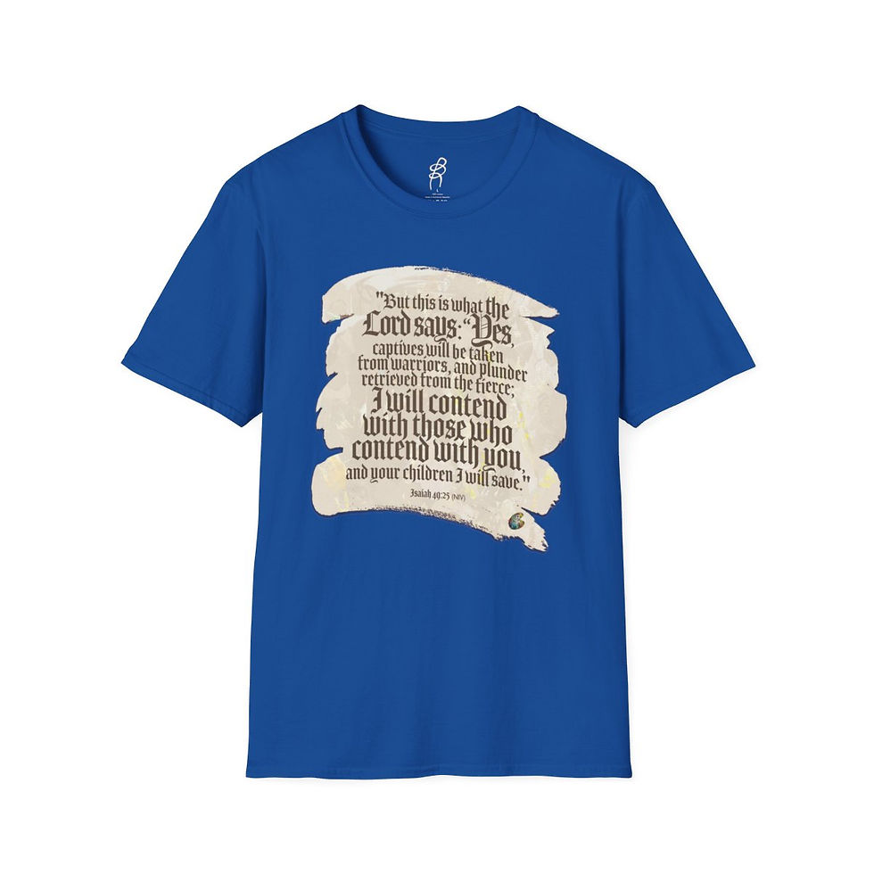 Thumbnail: Isaiah 49 and 25 God Fighting Our Battles Scripture Series EXT Softstyle T