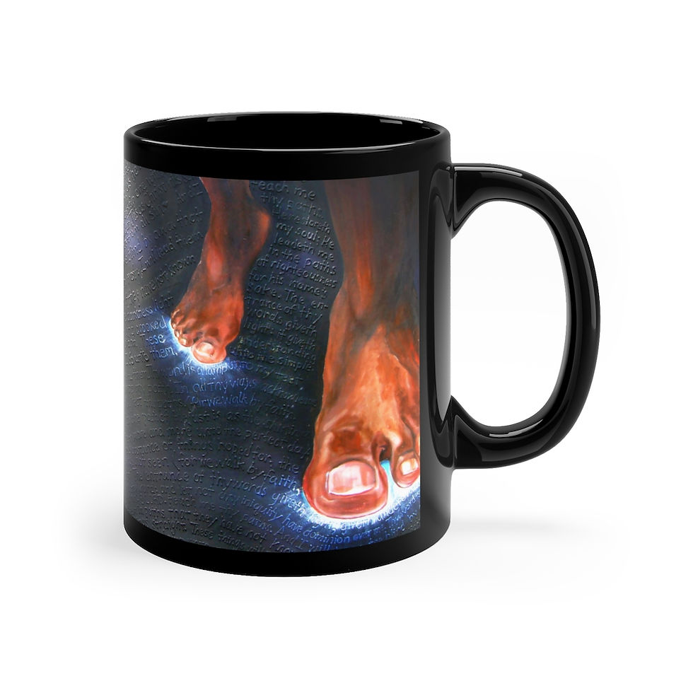 Thumbnail: WALK OF FAITH BY: SABRINA HOWARD Black Coffee Mug, 11oz