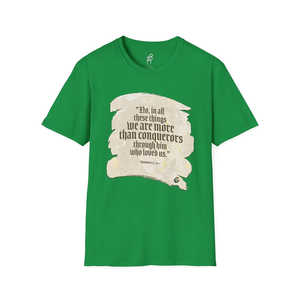 Thumbnail: Romans 8 and 37 God Fighting Our Battles Scripture Series EXT Softstyle T