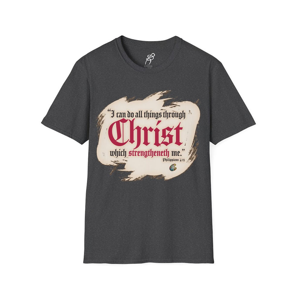 Thumbnail: PHILIPPIANS 4 and 13 Scriptured Series EXT Unisex Softstyle T-Shirt