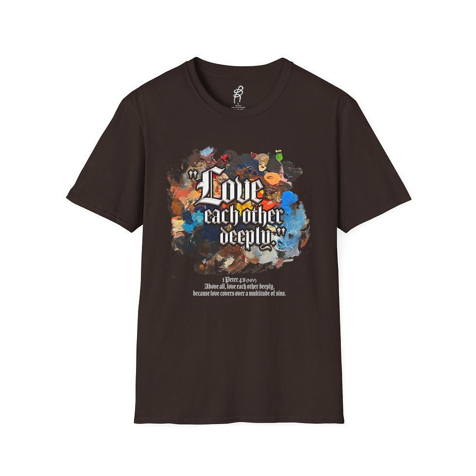 Thumbnail: 1 Peter 4 and 8 Love Scripture Series EXT Softstyle Tee