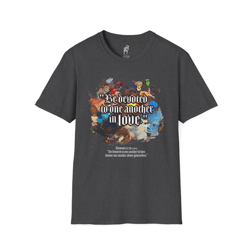 Thumbnail: Romans 12 and 10 Love Scripture Series EXT Softstyle Tee
