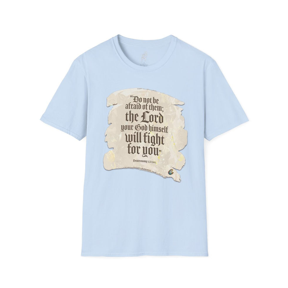 Thumbnail: Deuteronomy 3 and 22 God Fighting Our Battles Scripture Series EXT Softstyle Tee