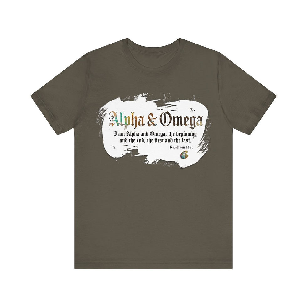 Thumbnail: Alpha and Omega Revelation 22 and 13 SCRIPTURED SERIES EXT Unisex Short Sleeve