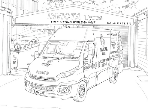 Invicta Tyres van outline