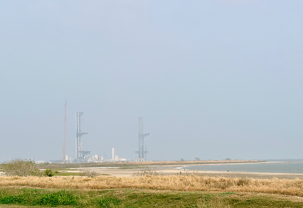 Standing at the end of the dirt road, looking out toward the launch site. Image: Frank Fu | R.M.E.