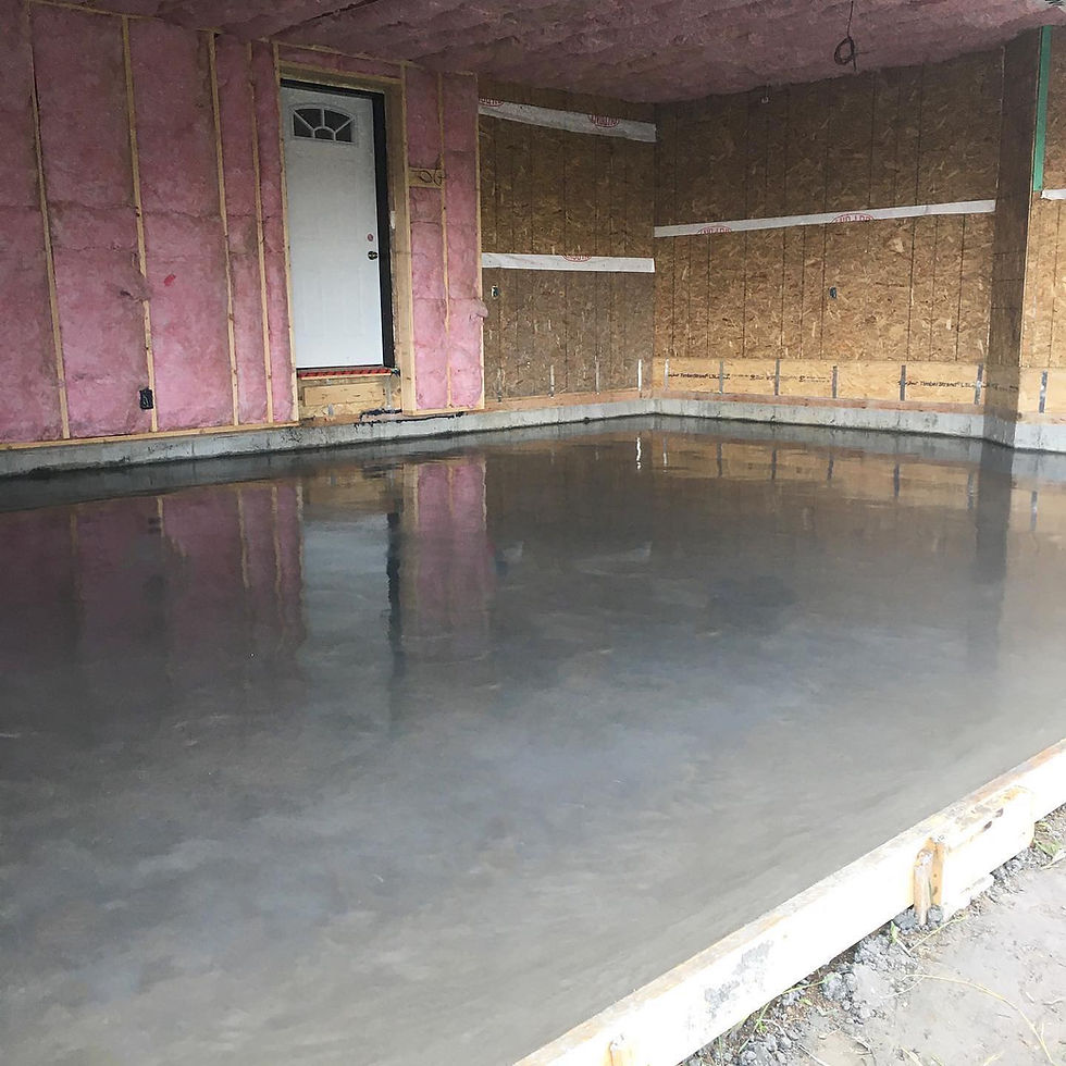 Power Trowelled Garage Floor.