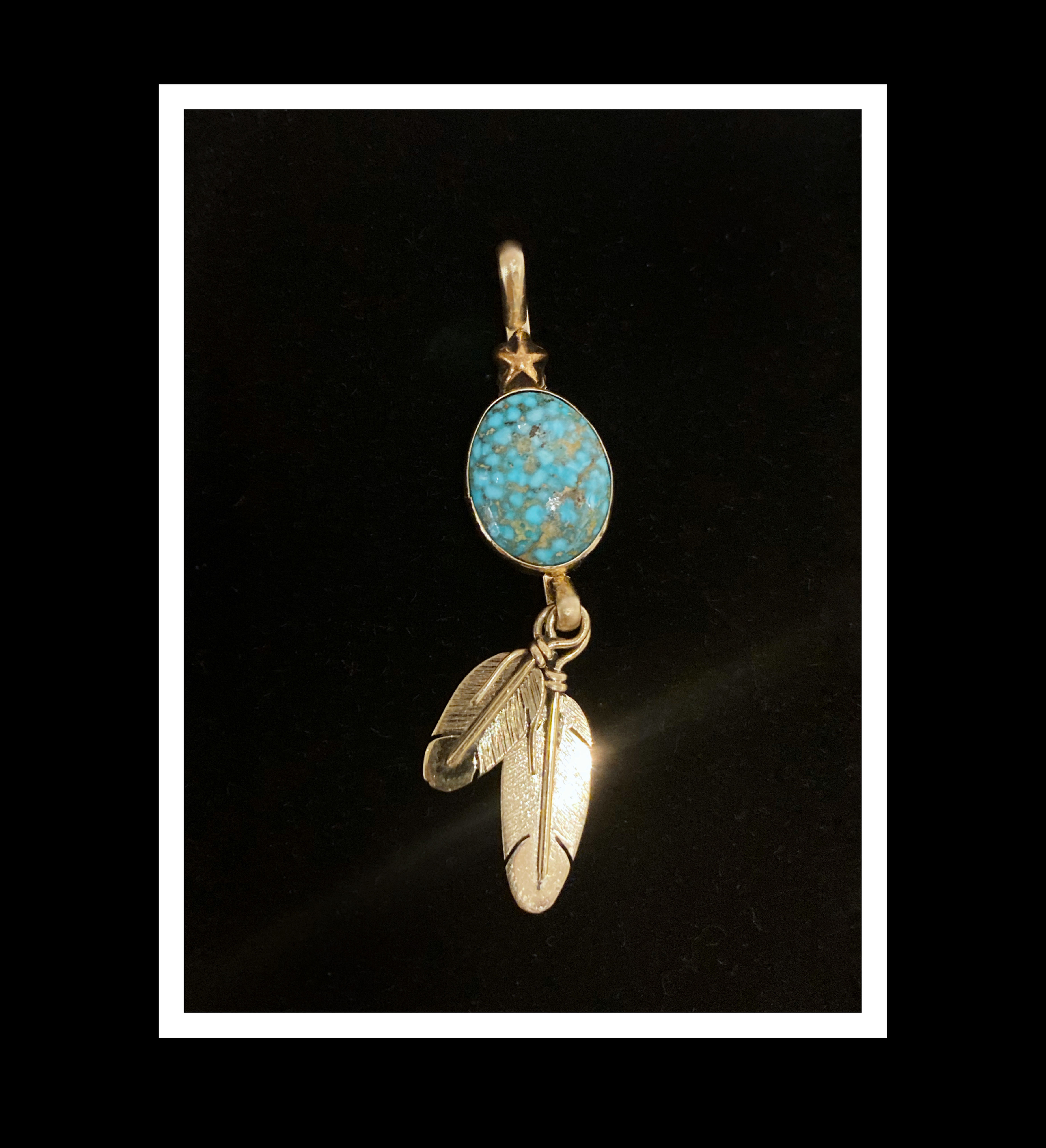 14K gold Turquoise Pendant | by Michael Nez