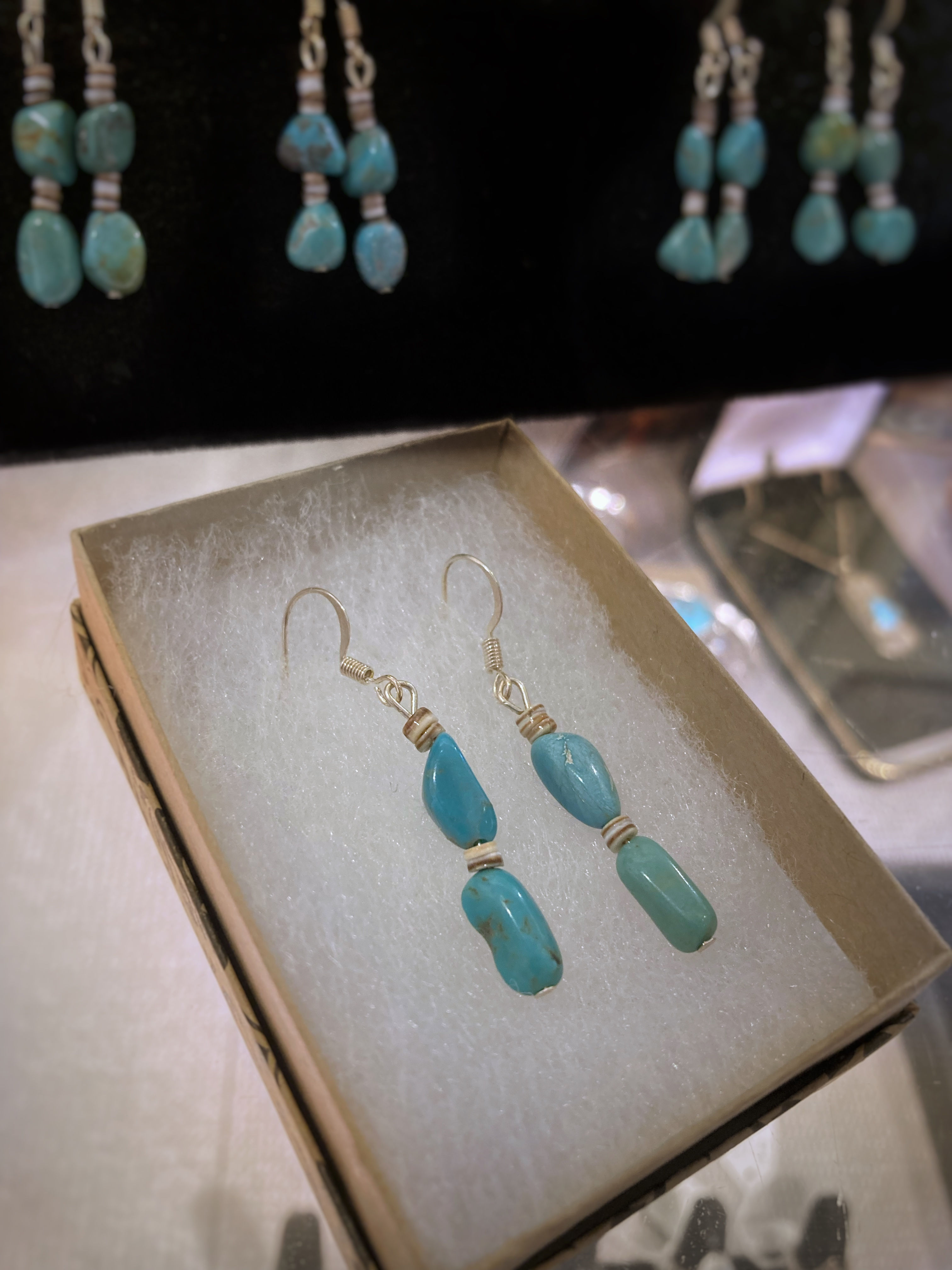 Turquoise Nugget Earrings