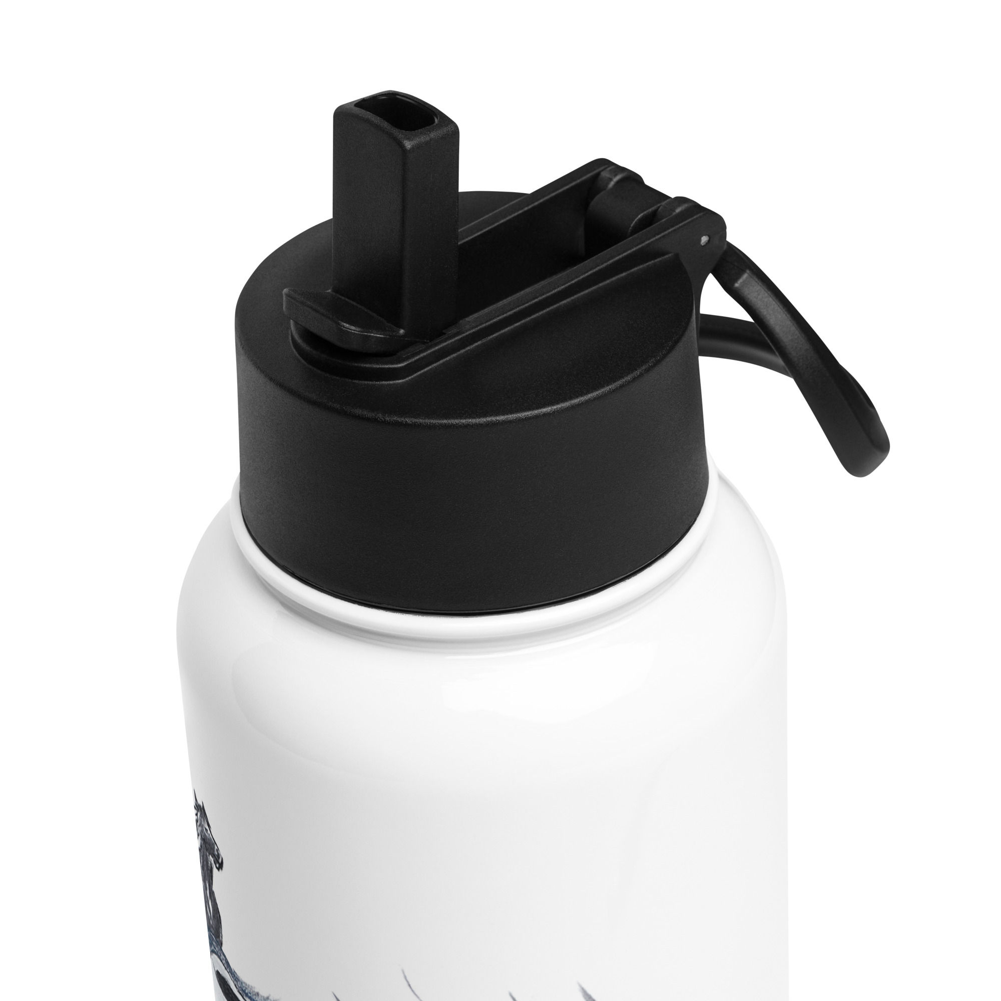 Carl N. Gorman - Stainless steel water bottle with a straw lid