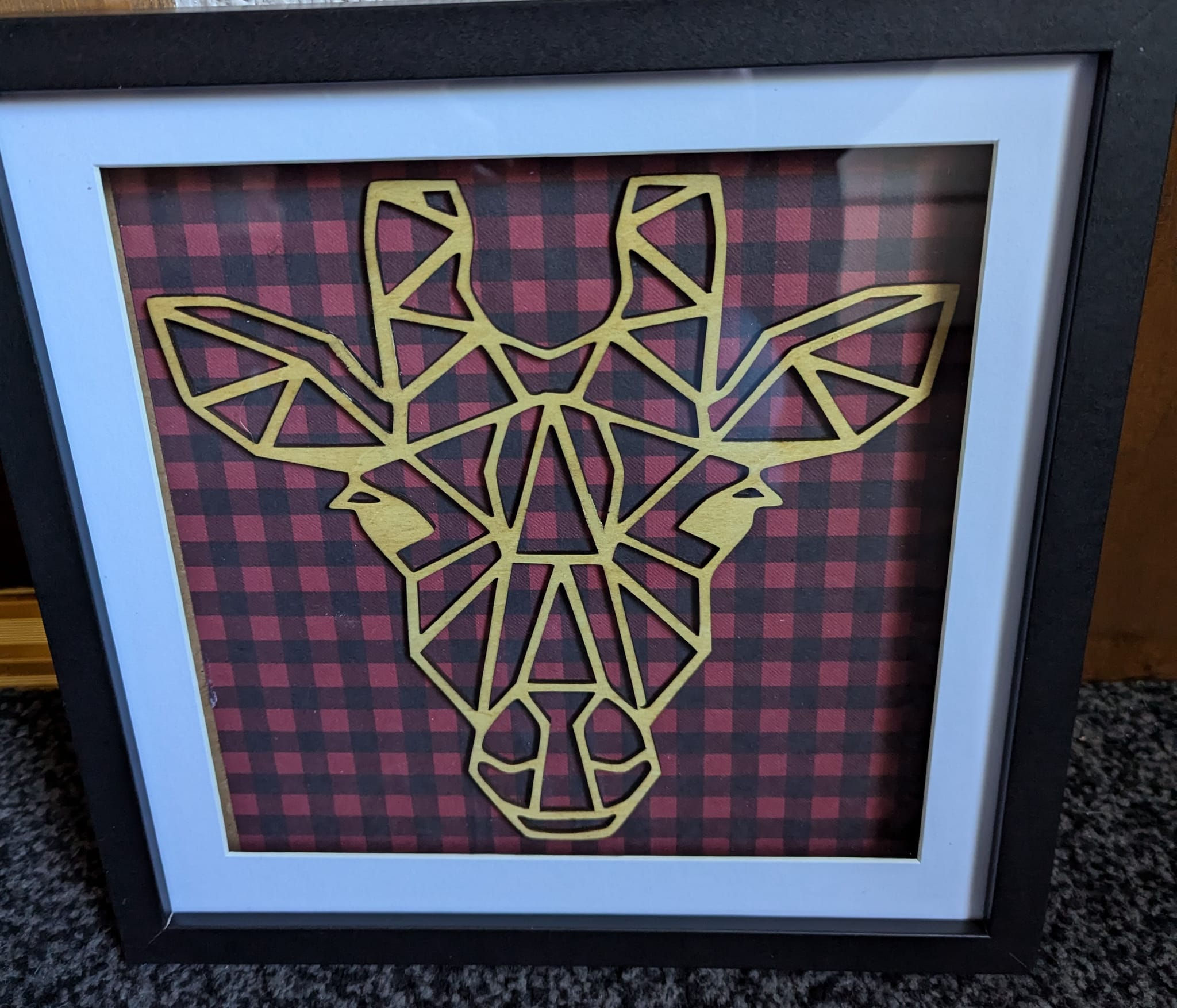 Giraffe head shadow box