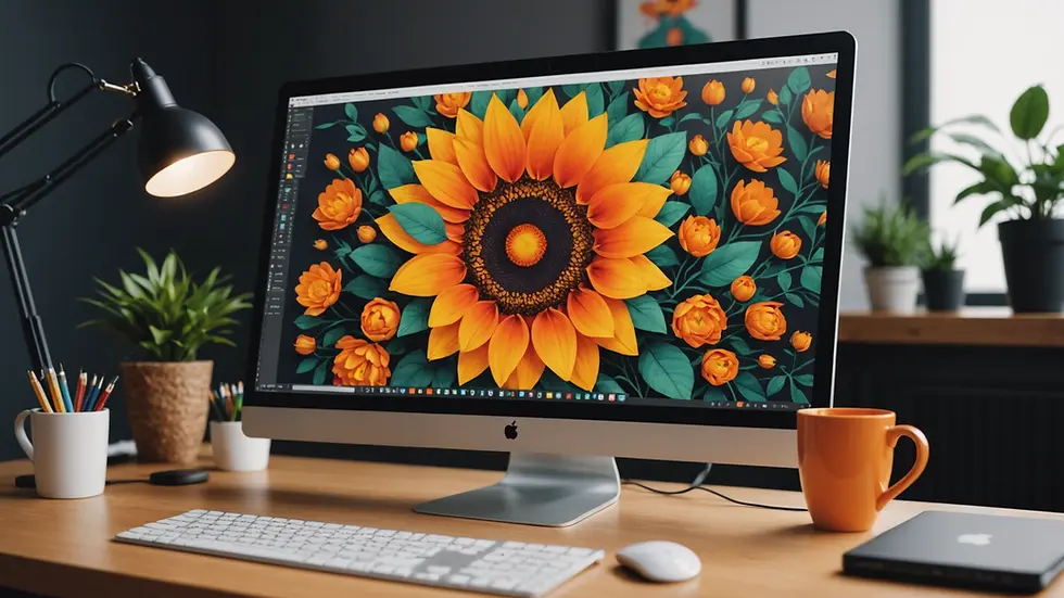 Close-up view of Adobe Illustrator workspace