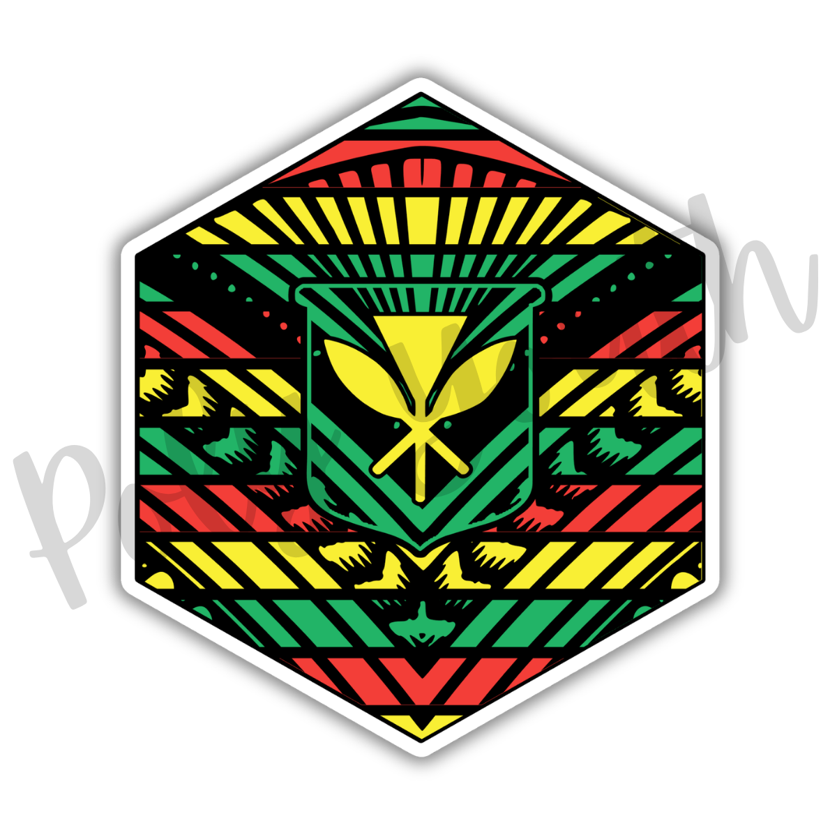Kanaka Flag Hexagon Sticker