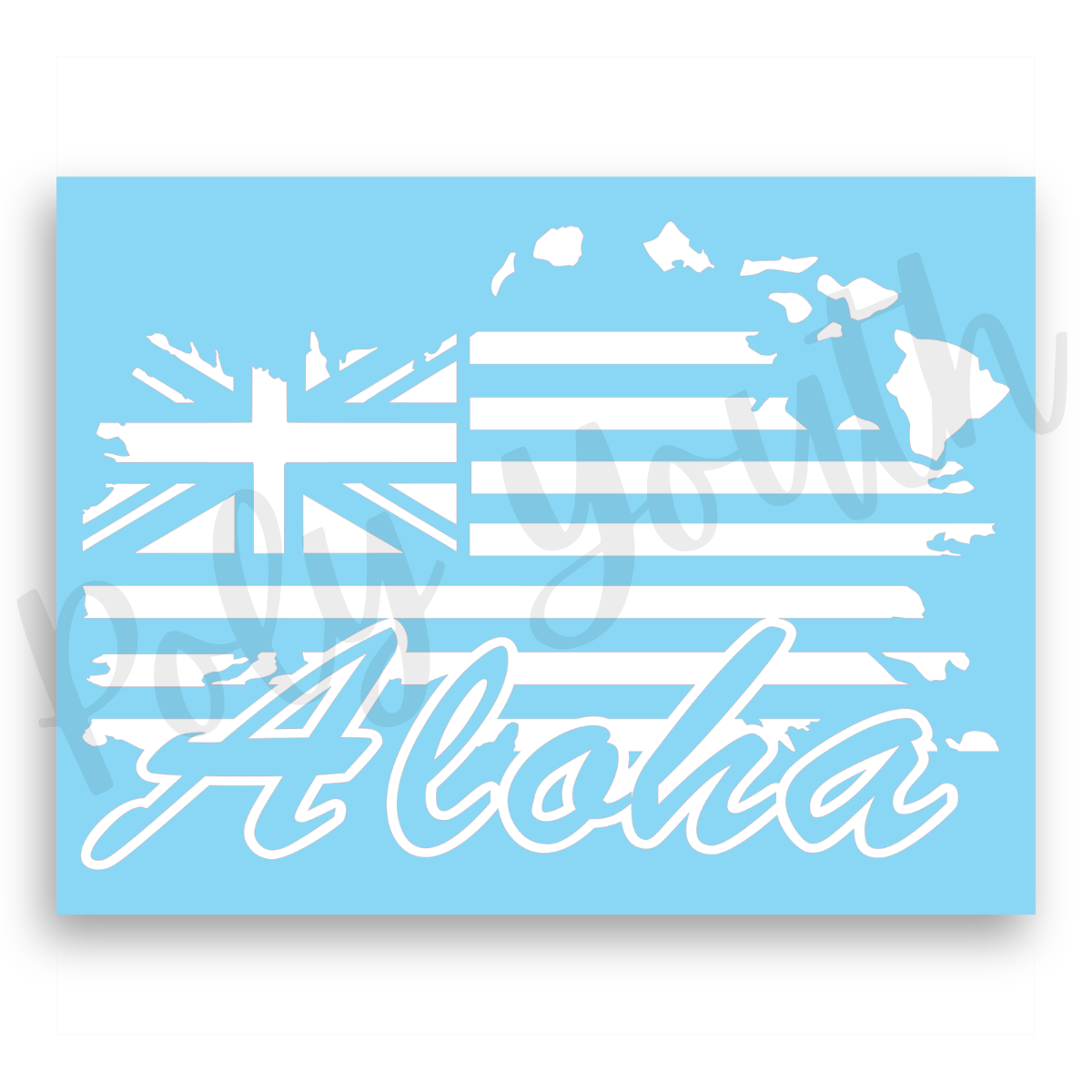 Aloha Island Flag Decal Sticker