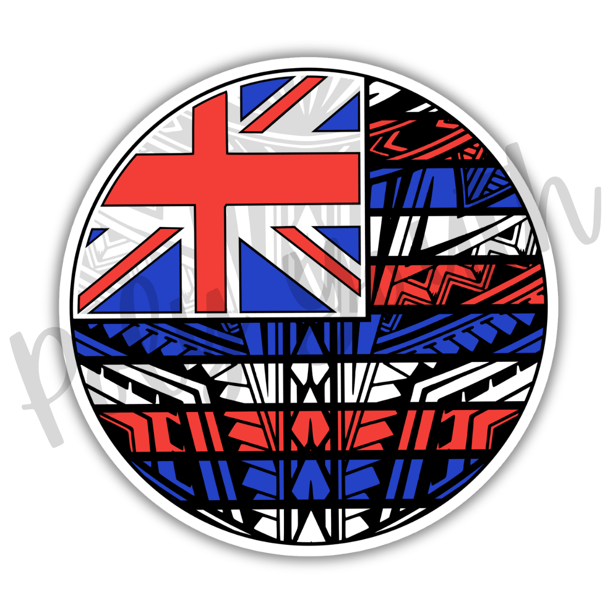 Hawaiian Flag Circle Sticker