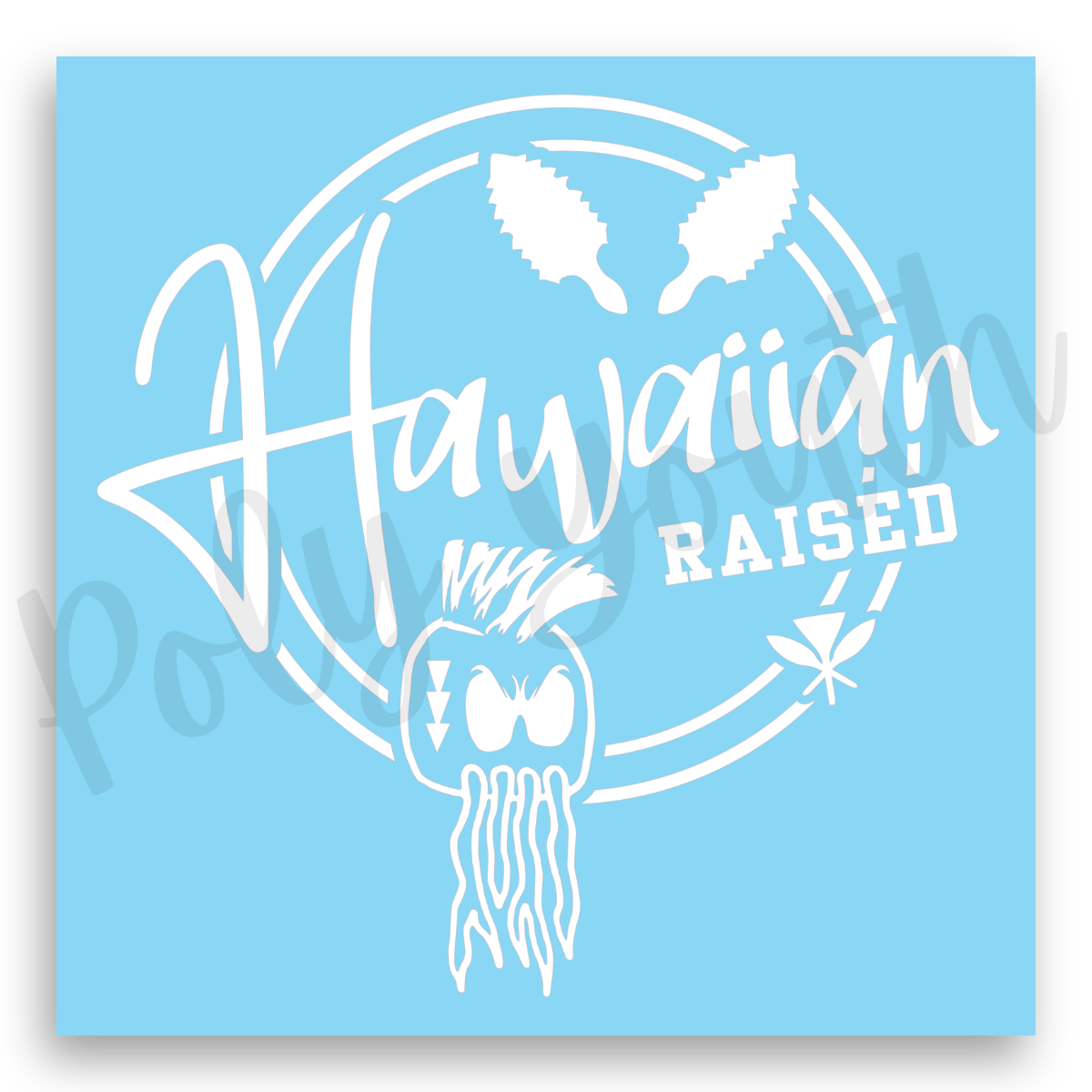 Hawaiian Raised Decal Sticker