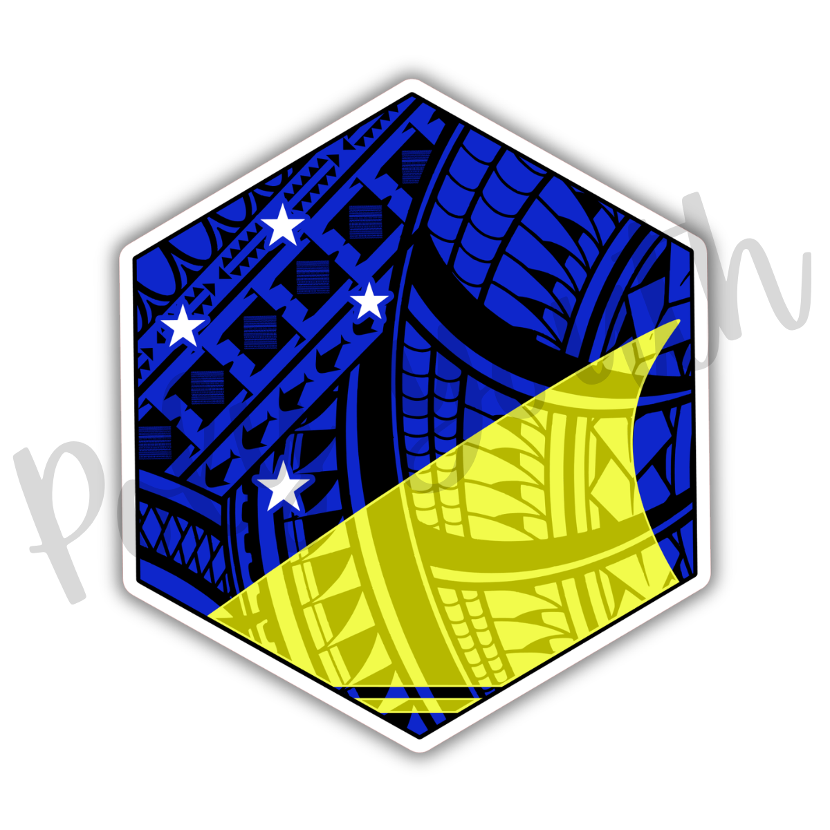 Tokelau Flag Hexagon Sticker