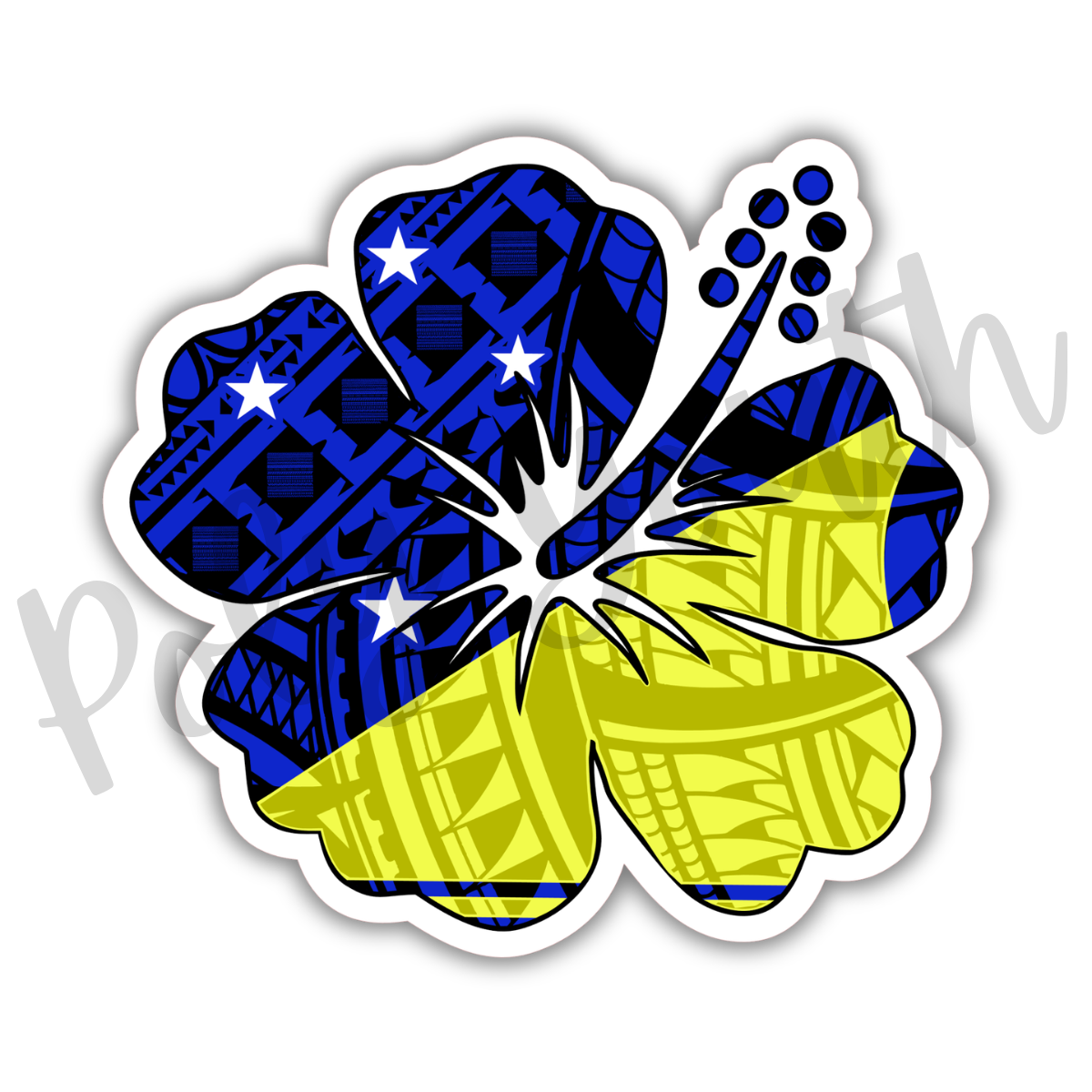 Tokelau Flag Flower Sticker